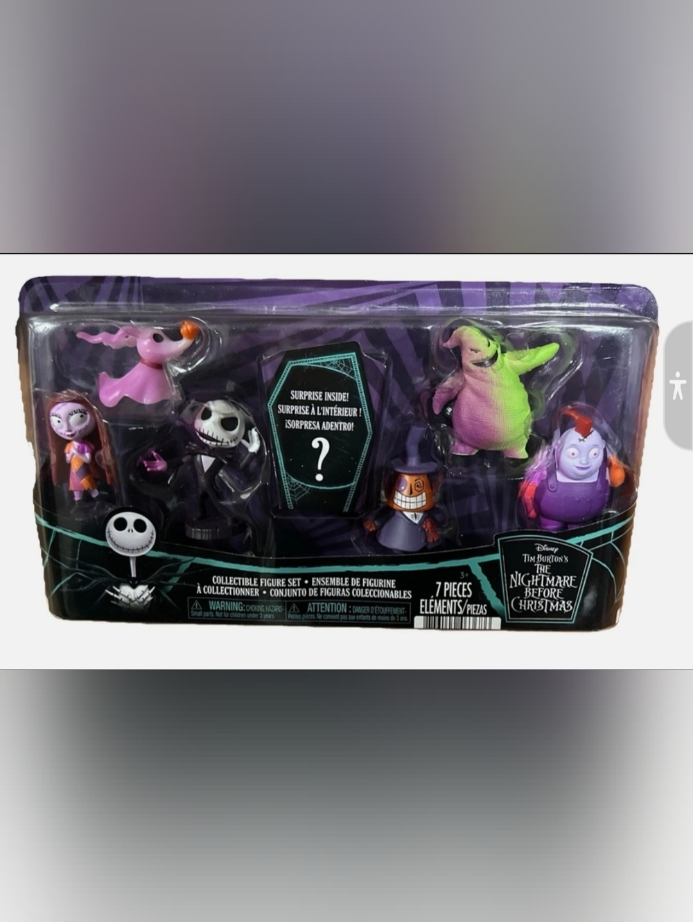 NWT NIGHTMARE BEFORE CHRISTMAS 7pc Collectible Figure Set Surprise